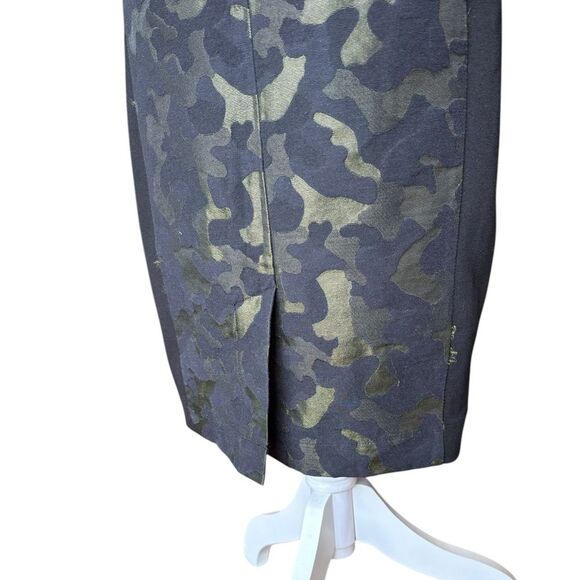 Anthropologie Maeve Camo Pencil Skirt Black Green Jacquard High Waisted  Size 2 - Picture 9 of 15